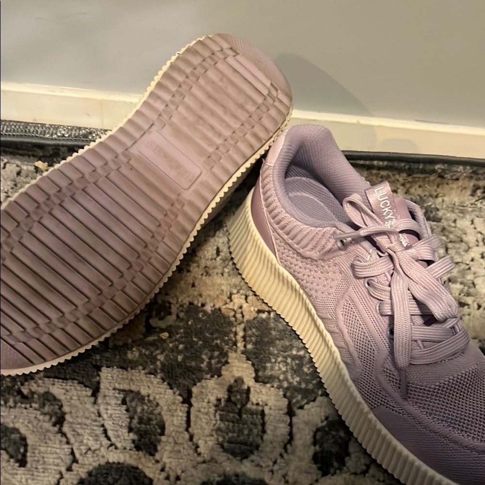 Purple Low-Top Sneakers with Suede Finish and Platform Sole - Picture 4 of 8